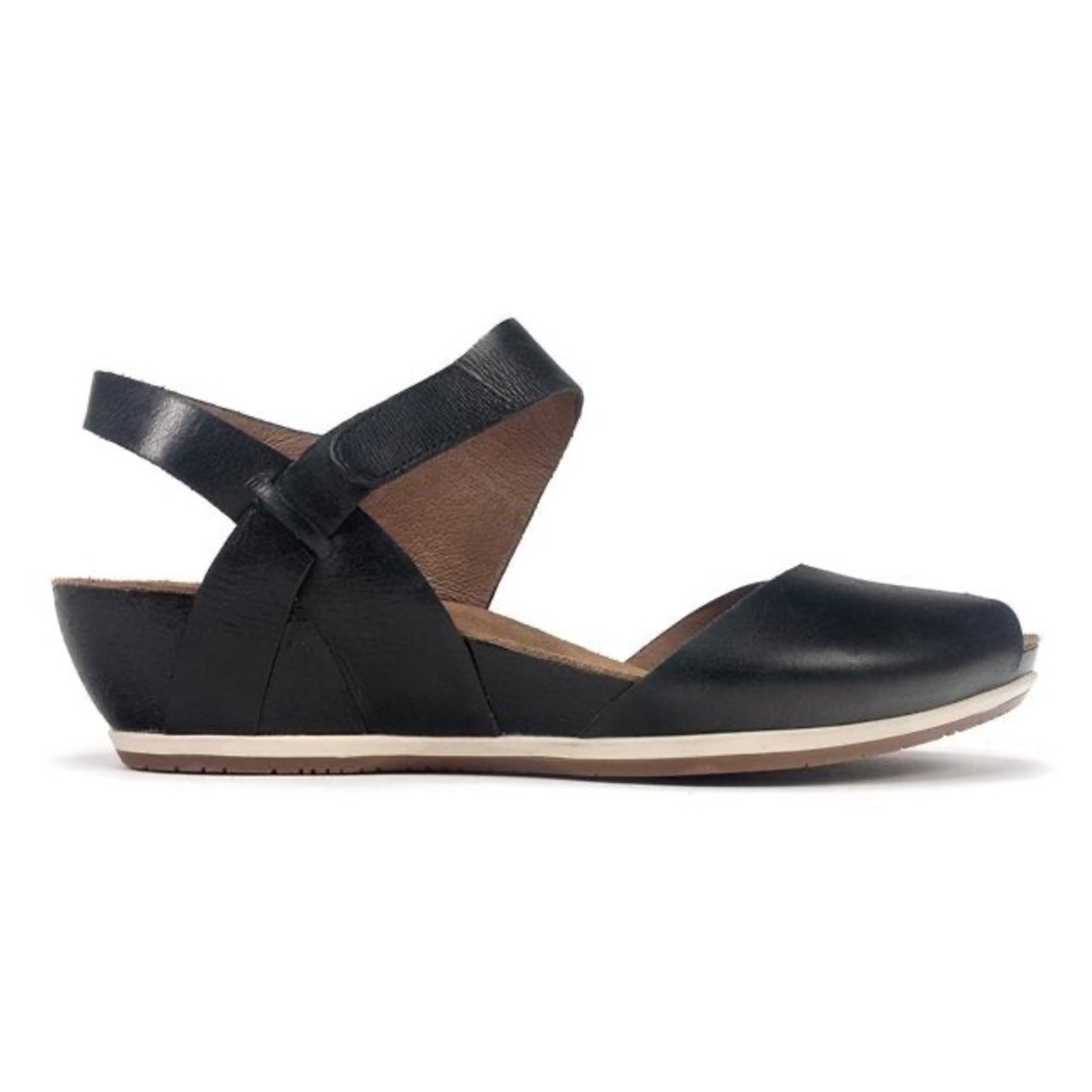 DANSKO VERA PEEP TOE WEDGE BLACK EUR 41 USA SIZE 10 LEATHER COMFORT